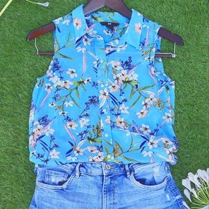Light blue floral top